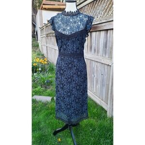 NWT Zara Lace Midi Pencil Dress, Size XL